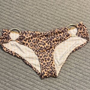 Victoria’s Secret Leopard Print Bikini Bottom with Gold Rings